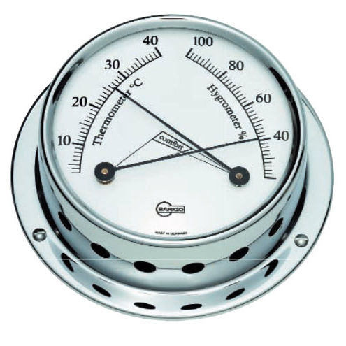 Analoges Thermometer - 9710CR - Barigo - Comfortmeter / verchromter Messing / °C
