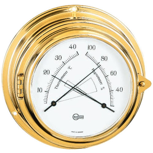 Analoges Thermometer - 620MS - Barigo - Hygrometer / Comfortmeter / poliertes Messing