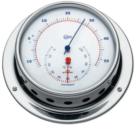 Analoges Thermometer - 983RFPO - Barigo - verchromter Messing / °C / für Marineanwendungen