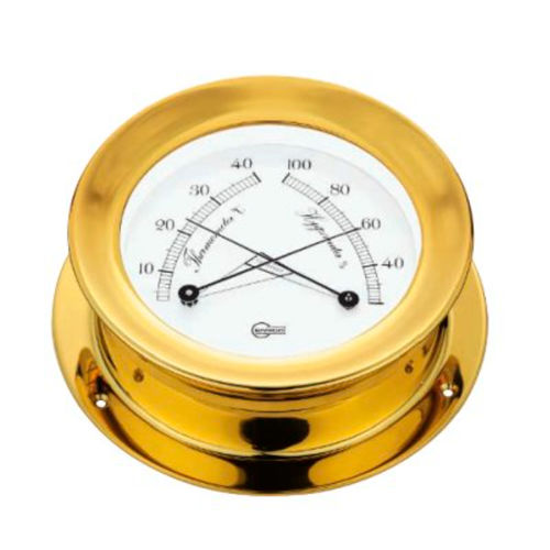 Analoges Thermometer - 1139MS - Barigo - Hygrometer / Comfortmeter / poliertes Messing
