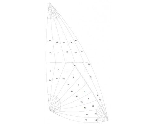 Asymmetrischer Spinnaker - 2201 - NENUPHAR - für Jolle / Triradial-Schnitt / DART 16
