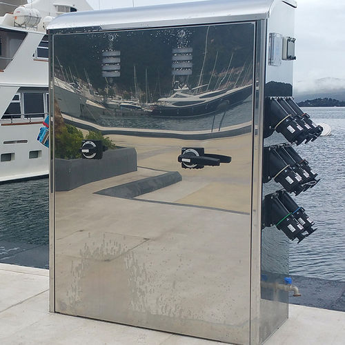 Säule mit integrierter Beleuchtung - S1000-XXXL - Plus Marine - Stromversorgung / Wasserversorgung / für Steg