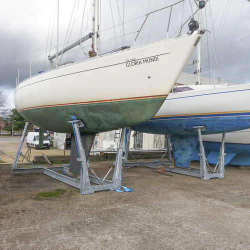 Motorboot-Bootsgestell - T-form - ROODBERG - verstellbar / transportierbar / galvanisiertem Stahl