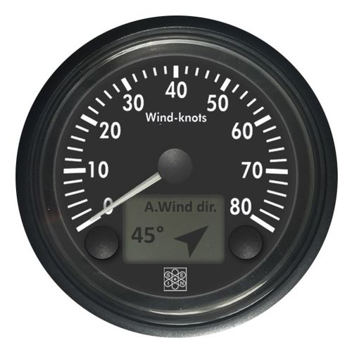 Standanzeige für Boot - VSG12x16/N - San Giorgio S.E.I.N srl - Anemometer / analog / schwarz