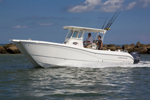 Katamaran-Konsolenboot - 295CC - World Cat - Außenborder / zweimotorig / Sportfischer