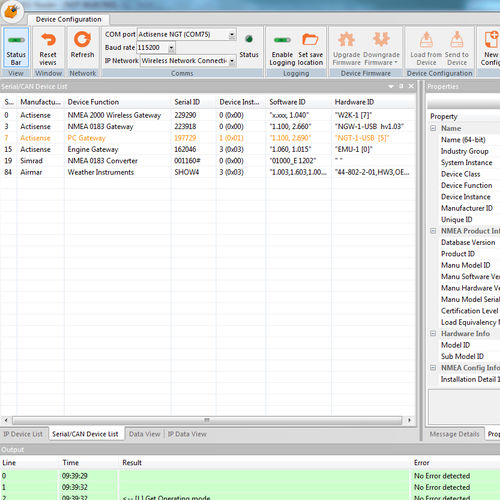 Analysesoftware - Toolkit  - Actisense - NMEA-Netzwerk-Test / für Boot / für Segelboot