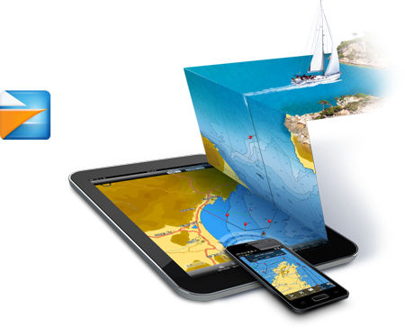 Digitale Seekarte - PLAN2NAV - C-MAP - für Mobilgerät