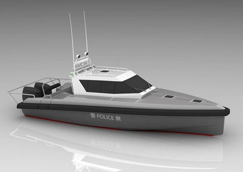 Patrouillenboot Berufsschiff - ALN HZ 001 - Alnmaritec - Außenborder