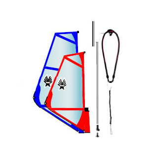 Takelage komplett / zum Windsurfen - 1 Ages 5-8  - Ezzy Sails 2 - für Kinder