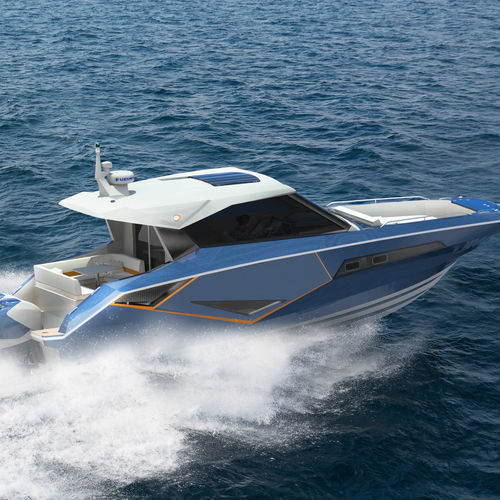 Express-Cruiser / Außenborder - 36 MATRIX - Moonday Yachts - zweimotorig / Hardtop / mit Kabine