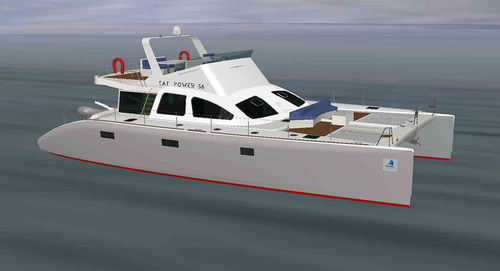 Katamaran-Motoryacht - CAT POWER 56' - Tournier Marine - für Kreuzfahrten / Flybridge / 3 Kabinen