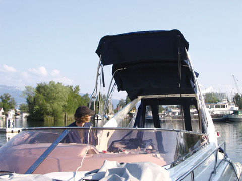 Cabrioverdeck für Motorboot - Nauti Sattler - mit Edelstahlstruktur