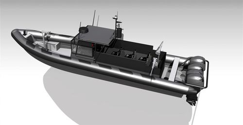 Patrouillenboot Berufsschiff -  MR-1250 ASSAULT - Madera Ribs - Außenborder / Festrumpf-Schlauchboot