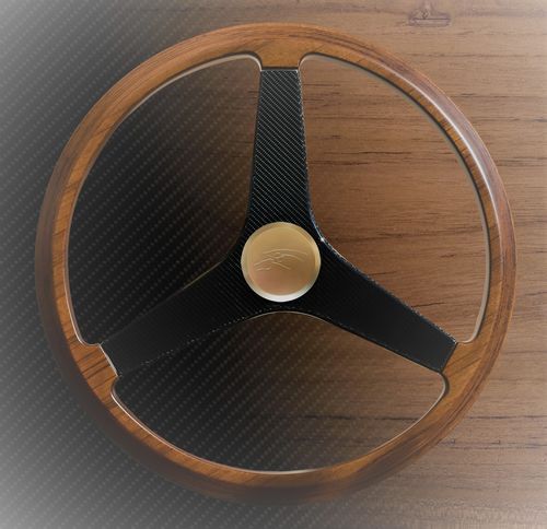 Motorboot-Lenkrad / Teakholz - Motoryacht 560 - TCE-Engineering