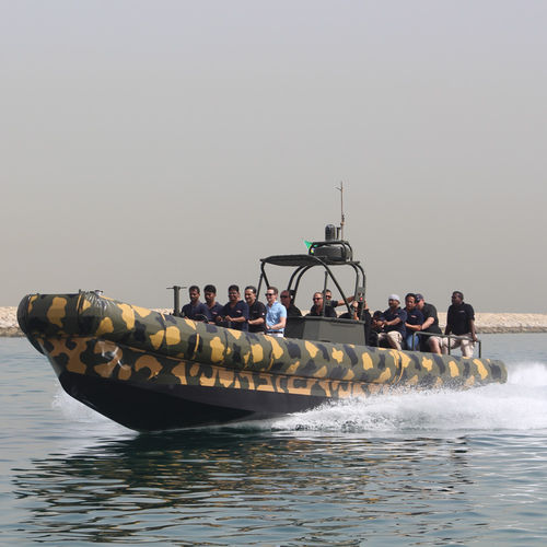 Patrouillenboot Berufsschiff - Riverine 12 M - ASIS BOATS - Aluminium / halbstarr / Festrumpf-Schlauchboot