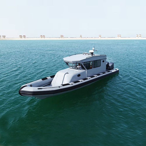 Außenborder-Schlauchboot - 12 M - ASIS BOATS - dreimotorig / RHIB / mit geschlossenem Cockpit