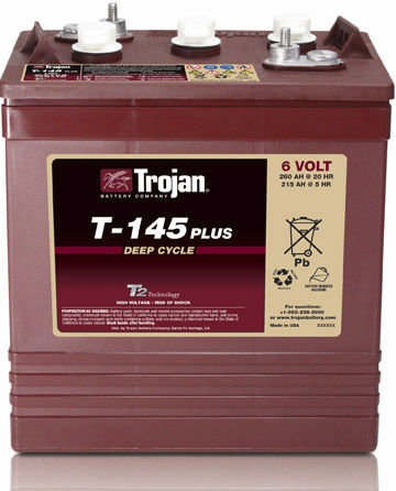 Batterie für Marineanwendungen - T-145 PLUS - Trojan Battery Company - 6 V / Blei / zyklenfest