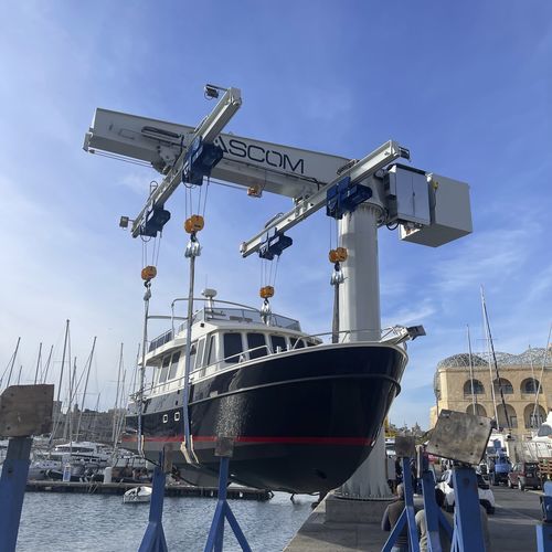 Kran für Werft - JIB 50 - 4 HOISTS - ASCOM - für Yachthafen / mit Ausleger / Schiffswartung
