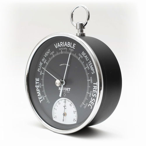 Analoges Barometer - 0/10BT - NAUDET - Chrom / schwarz / Thermometer
