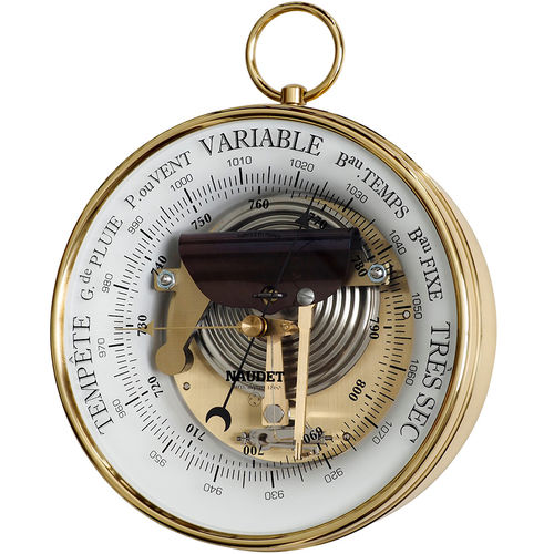 Analoges Barometer - 1/17B  - NAUDET - Messing / weiß