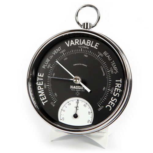 Analoges Barometer - DUAL FUNCTION - NAUDET - Chrom / schwarz / Thermometer