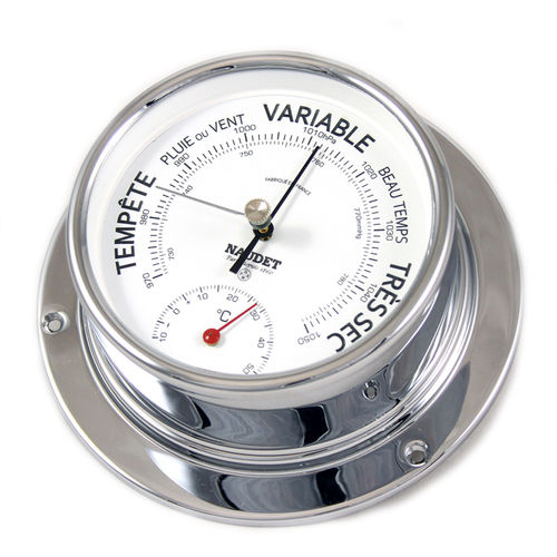 Analoges Barometer - DIAL 10CM - NAUDET - Messing / weiß / Thermometer