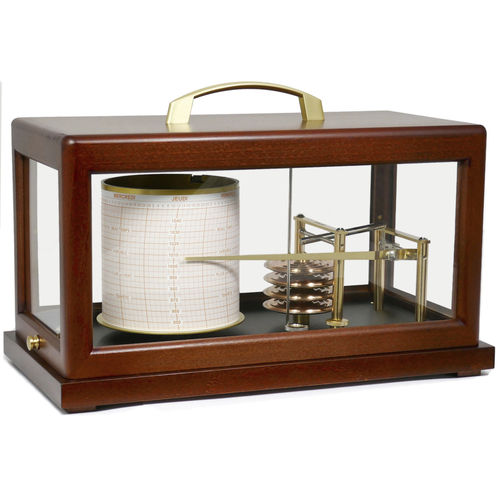 Analoger Barograph - LARGE MAHOGANY - NAUDET - Mahagoni