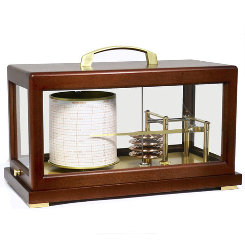 Analoger Barograph - DELUXE MAHOGANY - NAUDET - Mahagoni