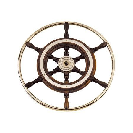 Motorboot-Lenkrad / Edelstahl - Tip 3 - SCAM-Marine d.o.o. - Mahagoni / traditionell
