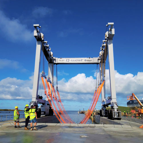 Ferngesteuerter Travellift - MBH 380 - CIMOLAI TECHNOLOGY SPA - U-förmig / für Boot