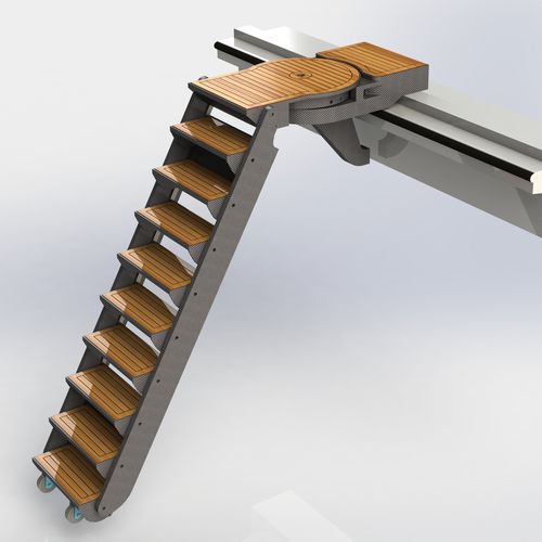 Gangway für Yacht - Olympus - SWISS CARBON Marine Systems - versenkbar / manuell / hydraulisch