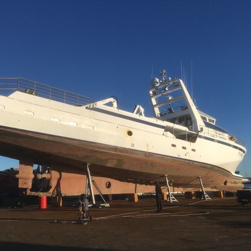 Stützfuß zum Aufdocken für Motorboot - WUM  - Nautipark - verstellbar / galvanisiertem Stahl / mit Leiter