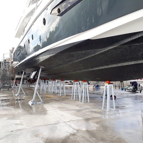 Motorboot-Bootsgestell - PARK TAB - Nautipark - stationär / für Kiel / galvanisiertem Stahl
