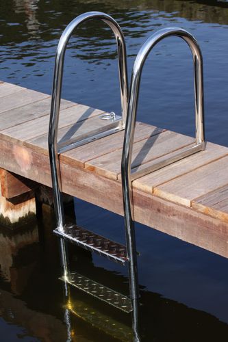 Pontonleiter - 4 steps - DockAdd Marine Equipment - festinstalliert / zum Baden / Edelstahl