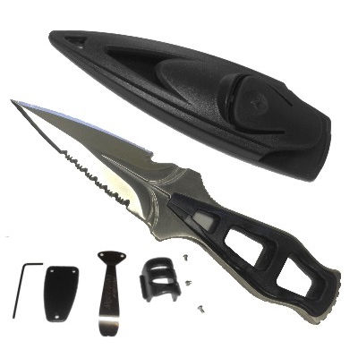 Tauchmesser - Stiletto  - Beaver - mit doppelter Schneide / Drahtschneider / Taschen