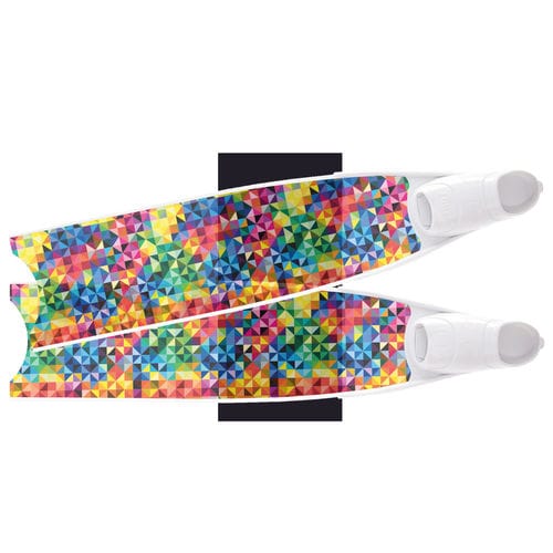 Flosse zum Speerfischen - 2023-BRICK-TRANSPARENT-08 - Leaderfins - Gummi / Glasfaser / mehrfarbig