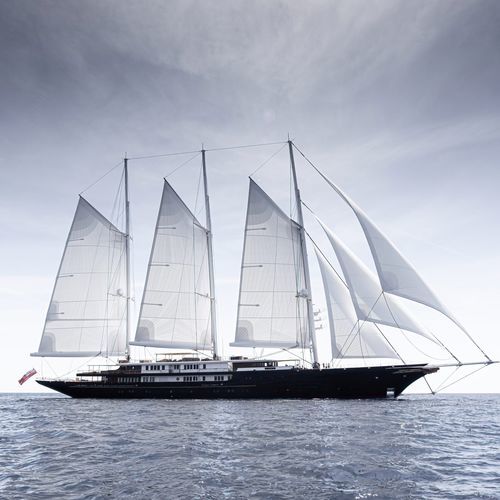 Segel-Superyacht / für Kreuzfahrten - KORU - Oceanco - mit offenem Heck / Bugspriet / mit 3 Masten