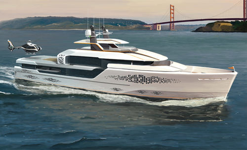 Superyacht für Kreuzfahrten - Flow 44 - McMullen & Wing - mit Steuerhaus / Verdränger / mit Helikopterdeck