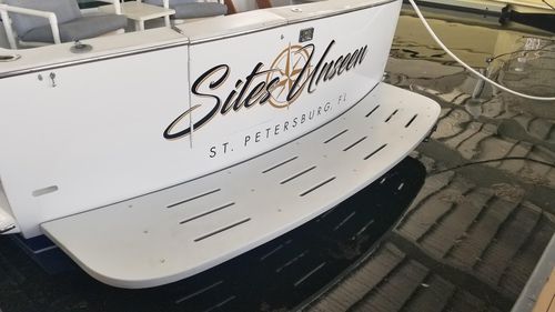 Plattform zum Baden - 58' Hatteras Motor Yacht - Beachcomber Fiberglass Technology - stationär / für Boot / für Heck / Spiegel
