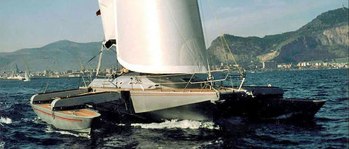 Trimaran-Segelyacht - TRIS 50 - Cantieri Magazzù - für Kreuzfahrten / mit offenem Heck