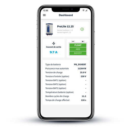 Überwachungs-App - DOLPHIN CHARGER - für Marineanwendungen / Android / iOS