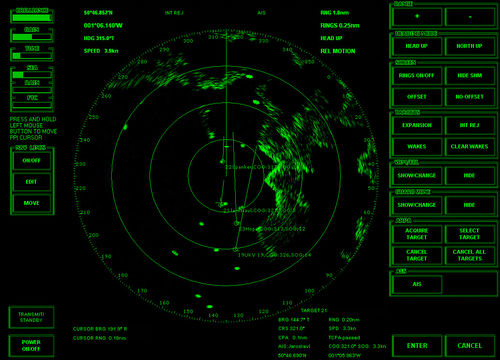 Schiffsradar - GREEN-SCREEN GENERIC - MI Simulators - ARPA / AIS