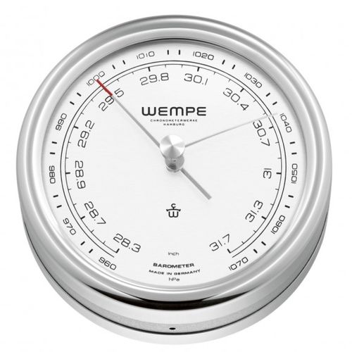 Analoges Barometer - CW250014 - Gerhard D. WEMPE KG Division Chronometerwerke - Edelstahl / weiß