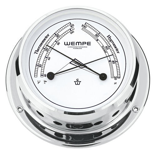 Analoges Barometer - CW090005 - Gerhard D. WEMPE KG Division Chronometerwerke - Thermometer / Messing / Chrom