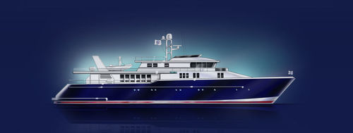 Megayacht für Kreuzfahrten - MY 50 - Fassmer - Raised Pilothouse / 6 Kabinen / Stahl