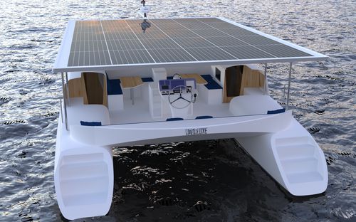 Express-Cruiser / Katamaran - ELIGHT 40 - NOVA LUXE YACHTS - Innenborder / Elektro-Solar / zweimotorig