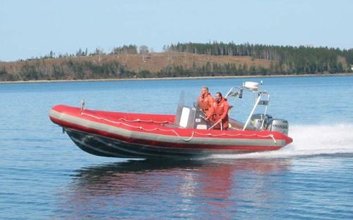 Außenborder-Schlauchboot - 23' RHIB - ABCO Industries Limited - zweimotorig / halbstarr / mit Mittelkonsole