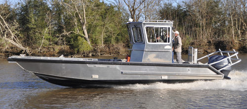 Taucherbasisboot Berufsschiff - 30 RESOLUTE - Metal Shark Aluminum Boats - Arbeitsfrachtkahn / Außenborder / Aluminium