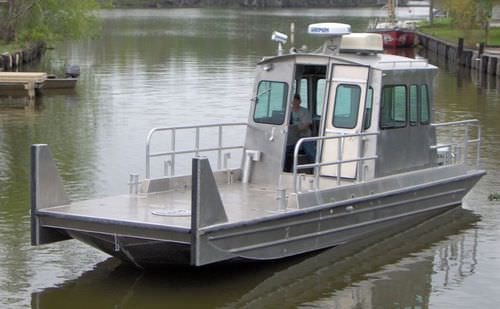 Arbeitsfrachtkahn-Berufsschiff - 31’x9′ - Scully's Aluminum Boats - Außenborder / Aluminium