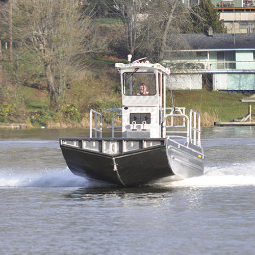 Arbeitsfrachtkahn-Berufsschiff - V BARGE 26' #1 - Workskiff Inc - Außenborder / Aluminium